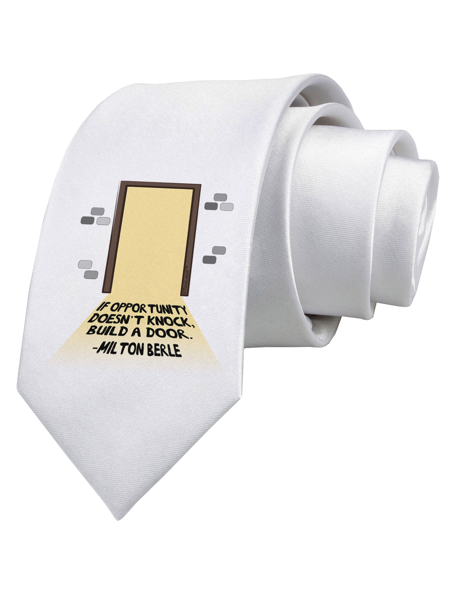 Build A Door Printed White Necktie