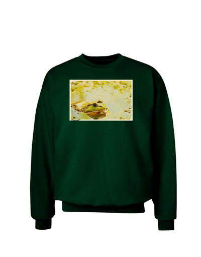 Bullfrog In Watercolor Adult Dark Sweatshirt by TooLoud-Sweatshirts-TooLoud-Deep-Forest-Green-Small-Davson Sales