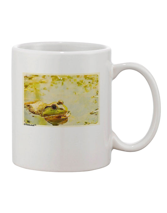 Bullfrog In Watercolor: Exquisite 11 oz Coffee Mug - Expertly Crafted by TooLoud-11 OZ Coffee Mug-TooLoud-White-Davson Sales