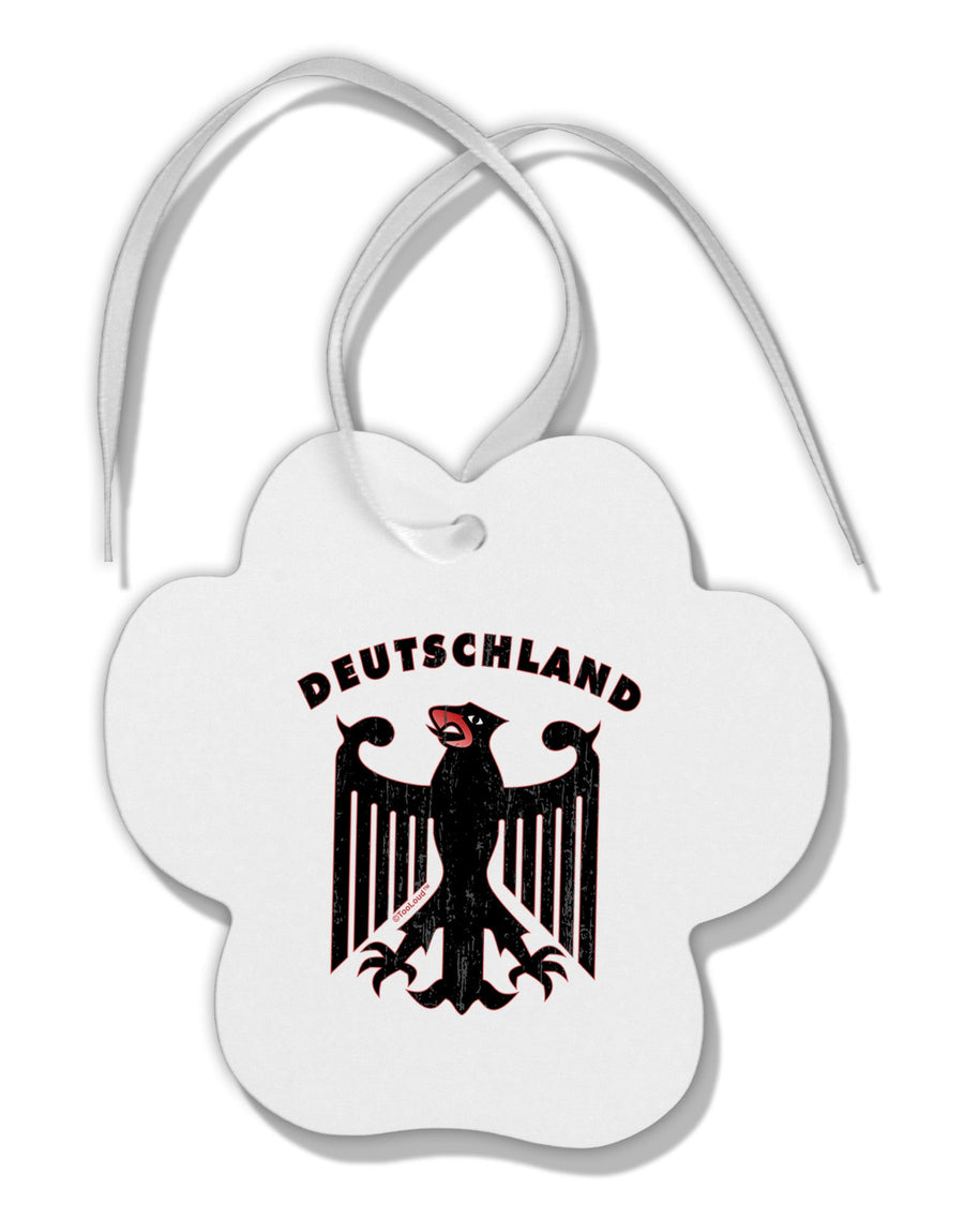 Bundeswehr Logo Deutschland Paw Print Shaped Ornament-Ornament-TooLoud-White-Davson Sales