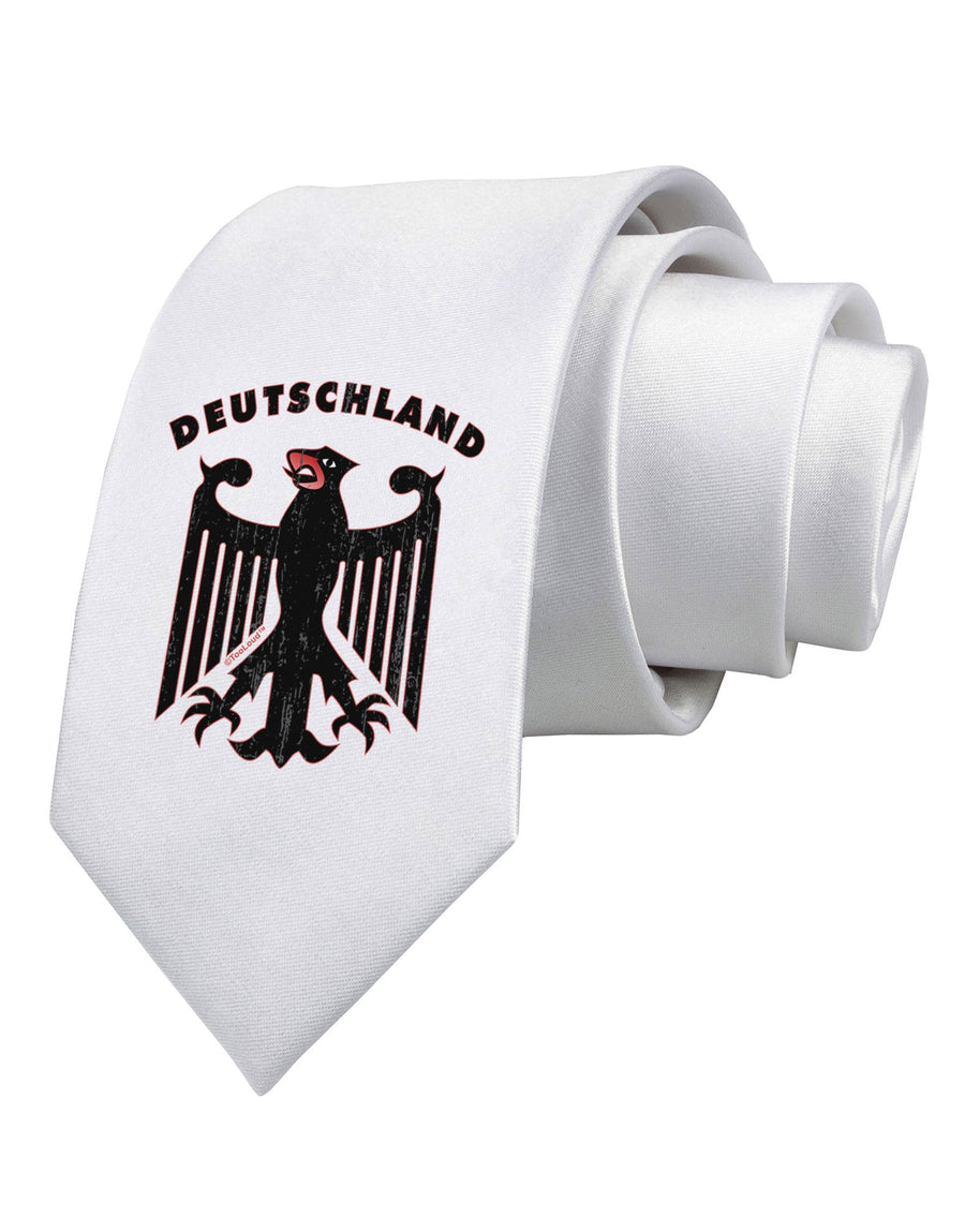 Bundeswehr Logo Deutschland Printed White Necktie