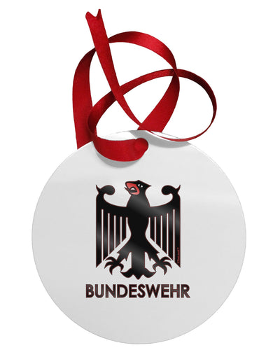 Bundeswehr Logo with Text Circular Metal Ornament-Ornament-TooLoud-White-Davson Sales