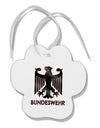 Bundeswehr Logo with Text Paw Print Shaped Ornament-Ornament-TooLoud-White-Davson Sales