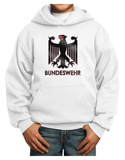 Bundeswehr Logo with Text Youth Hoodie Pullover Sweatshirt-Youth Hoodie-TooLoud-White-XS-Davson Sales