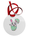 Bunny Hatching From Egg Circular Metal Ornament-Ornament-TooLoud-White-Davson Sales