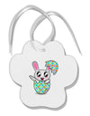 Bunny Hatching From Egg Paw Print Shaped Ornament-Ornament-TooLoud-White-Davson Sales