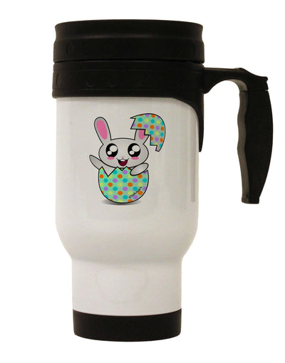 Bunny Hatching From Egg Stainless Steel 14oz Travel Mug-Travel Mugs-TooLoud-White-Davson Sales