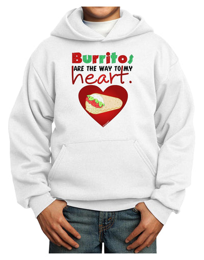 Burritos Are the Way To My Heart Youth Hoodie Pullover Sweatshirt-Youth Hoodie-TooLoud-White-XS-Davson Sales