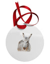 Burro Cutout Circular Metal Ornament-Ornament-TooLoud-White-Davson Sales