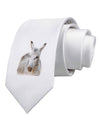 Burro Cutout Printed White Necktie
