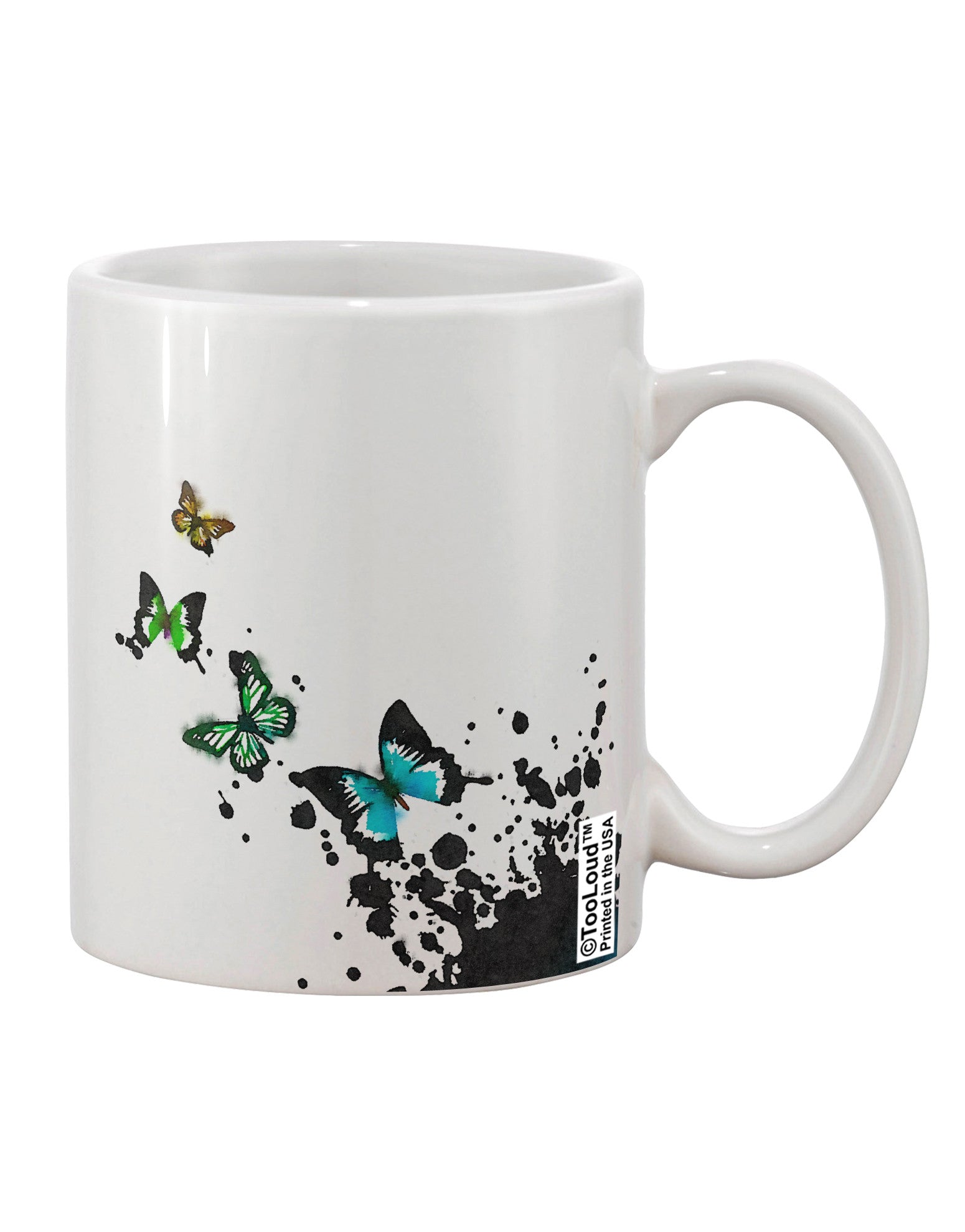 Butterfly Splatter AOP Printed 11 oz Coffee Mug - Perfect for All Over Print Enthusiasts - TooLoud-11 OZ Coffee Mug-TooLoud-White-Davson Sales