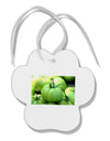 Buy Local - Green Tomatoes Paw Print Shaped Ornament-Ornament-TooLoud-White-Davson Sales