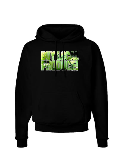 Buy Local - Green Tomatoes Text Dark Hoodie Sweatshirt-Hoodie-TooLoud-Black-Small-Davson Sales