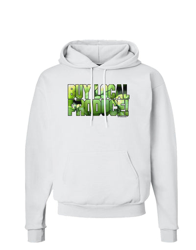 Buy Local - Green Tomatoes Text Hoodie Sweatshirt-Hoodie-TooLoud-White-Small-Davson Sales