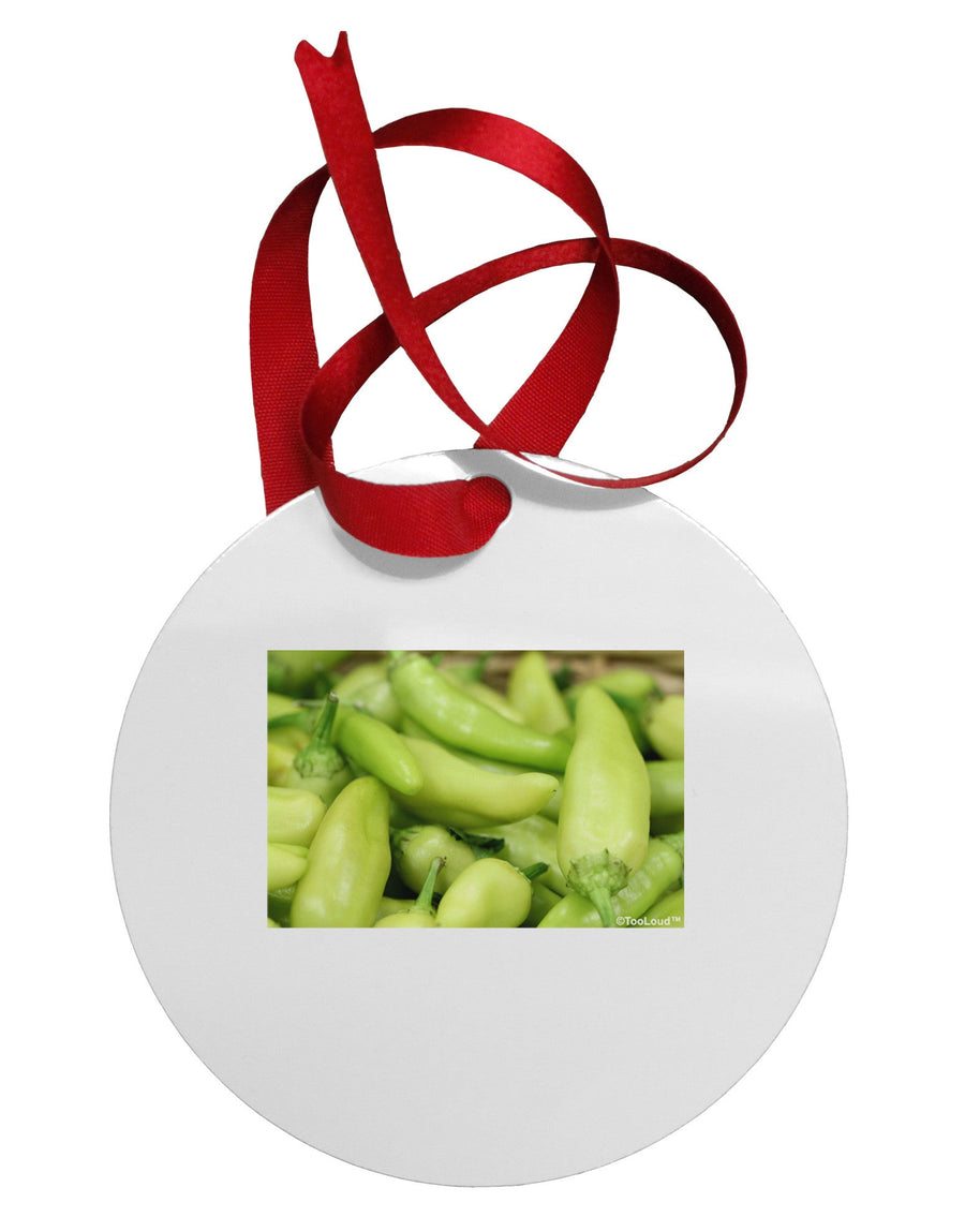 Buy Local - Jalapenos Circular Metal Ornament-Ornament-TooLoud-White-Davson Sales