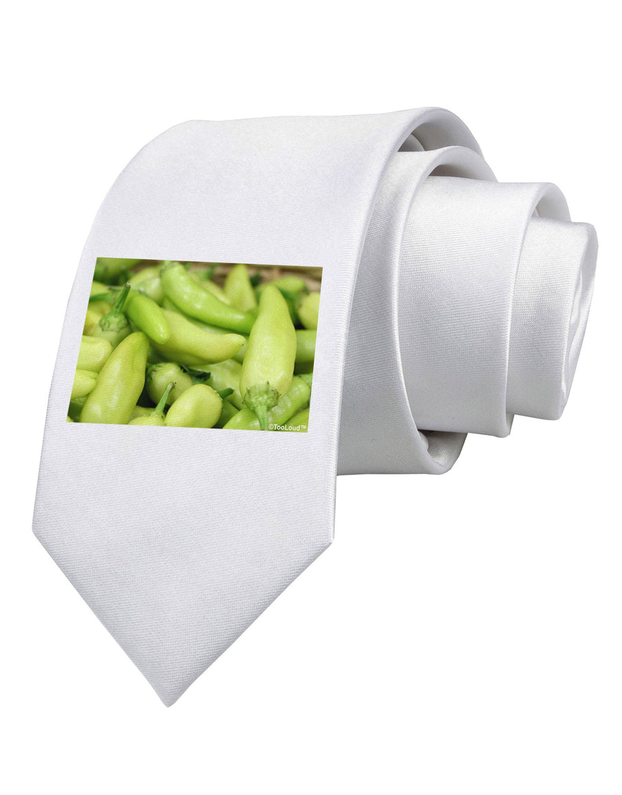 Buy Local - Jalapenos Printed White Necktie