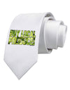 Buy Local - Jalapenos Text Printed White Necktie