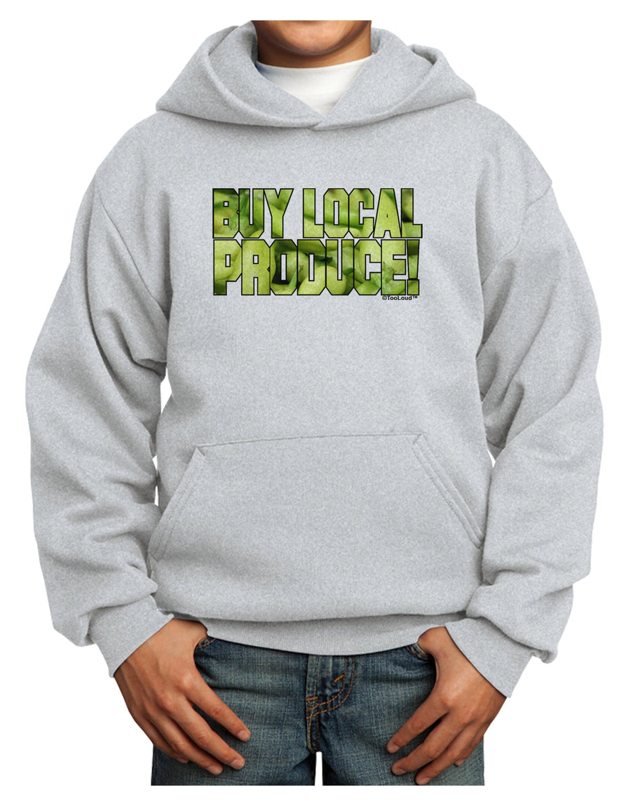 Buy Local - Jalapenos Text Youth Hoodie Pullover Sweatshirt-Youth Hoodie-TooLoud-White-XS-Davson Sales