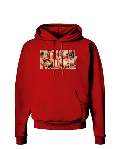 Buy Local Produce Potatoes Text Dark Hoodie Sweatshirt-Hoodie-TooLoud-Red-Small-Davson Sales