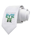 Byte Me Printed White Necktie