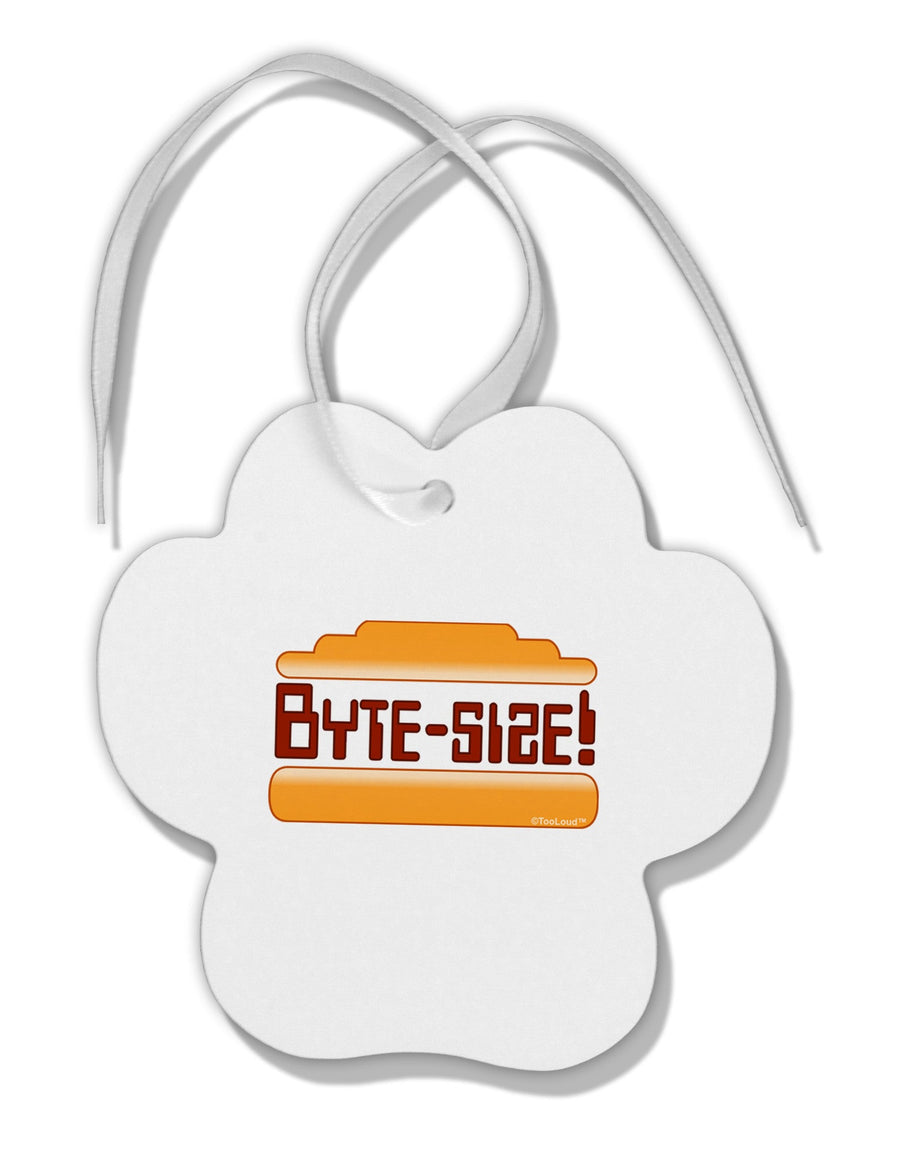 Byte Size Paw Print Shaped Ornament-Ornament-TooLoud-White-Davson Sales