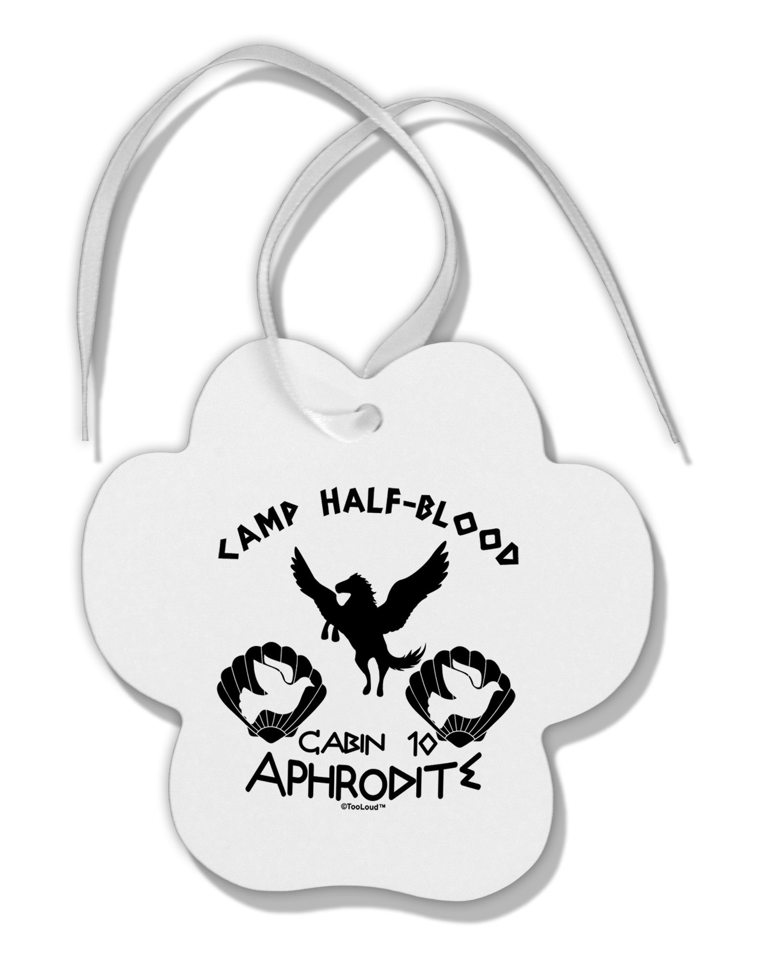 Cabin 10 Aphrodite Camp Half Blood Paw Print Shaped Ornament-Ornament-TooLoud-White-Davson Sales