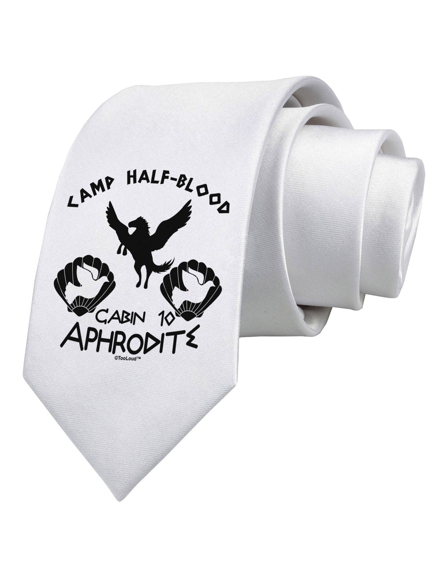 Cabin 10 Aphrodite Camp Half Blood Printed White Necktie