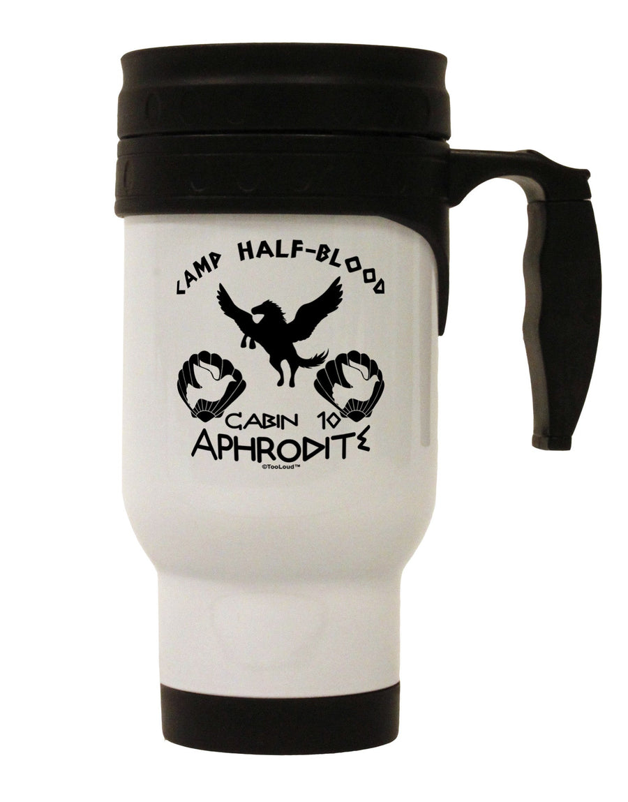 Cabin 10 Aphrodite Camp Half Blood Stainless Steel 14oz Travel Mug-Travel Mugs-TooLoud-White-Davson Sales