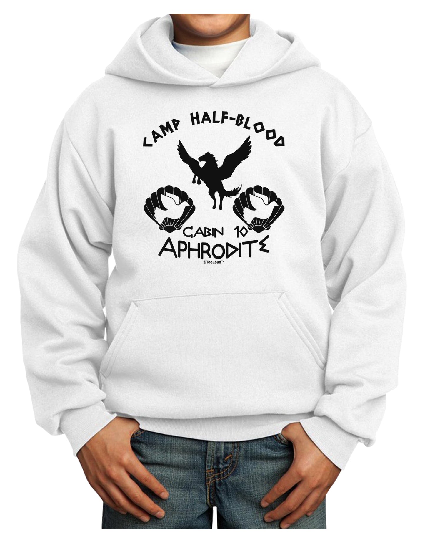 Cabin 10 Aphrodite Camp Half Blood Youth Hoodie Pullover Sweatshirt-Youth Hoodie-TooLoud-White-XS-Davson Sales