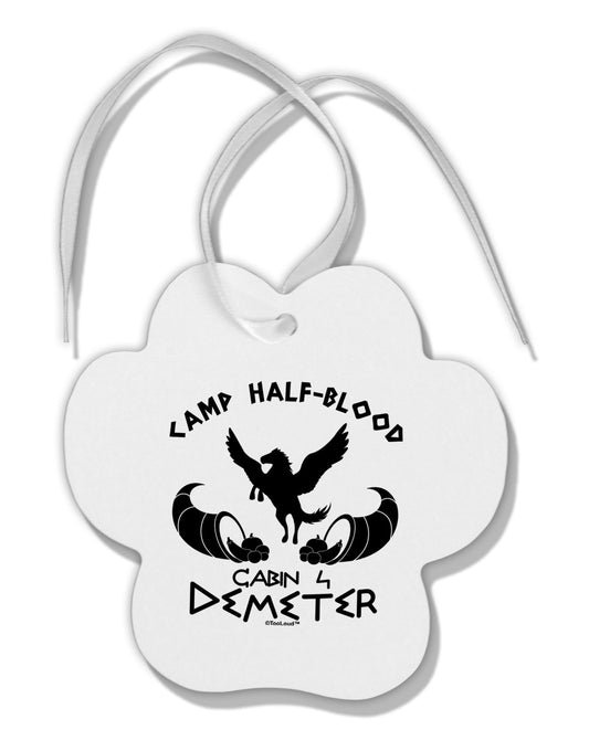 Cabin 4 Demeter Camp Half Blood Paw Print Shaped Ornament-Ornament-TooLoud-White-Davson Sales