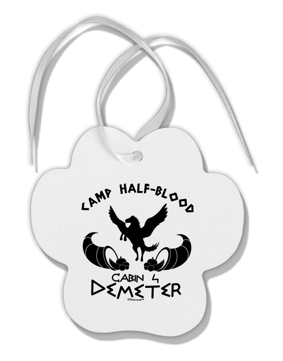 Cabin 4 Demeter Camp Half Blood Paw Print Shaped Ornament-Ornament-TooLoud-White-Davson Sales