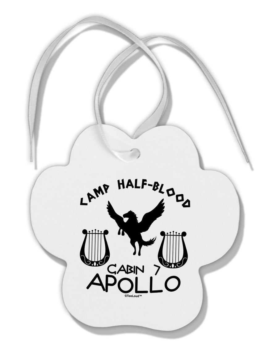 Cabin 7 Apollo Camp Half Blood Paw Print Shaped Ornament-Ornament-TooLoud-White-Davson Sales