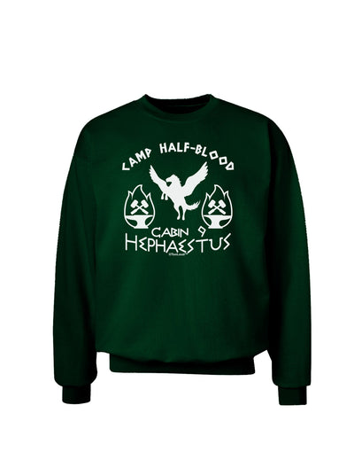 Cabin 9 Hephaestus Half Blood Adult Dark Sweatshirt-Sweatshirts-TooLoud-Deep-Forest-Green-Small-Davson Sales