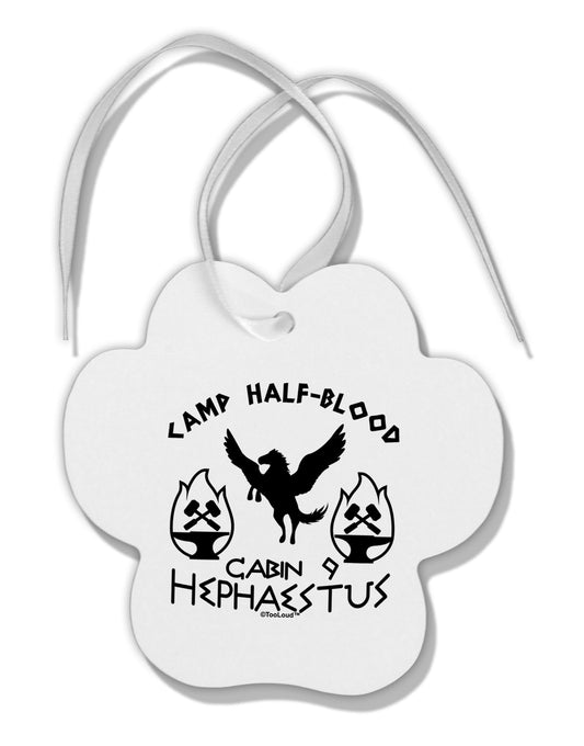 Cabin 9 Hephaestus Half Blood Paw Print Shaped Ornament-Ornament-TooLoud-White-Davson Sales