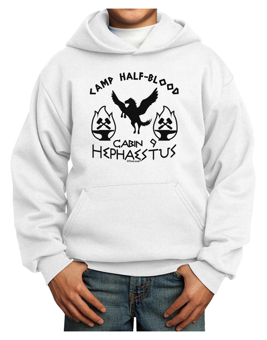 Cabin 9 Hephaestus Half Blood Youth Hoodie Pullover Sweatshirt-Youth Hoodie-TooLoud-White-XS-Davson Sales
