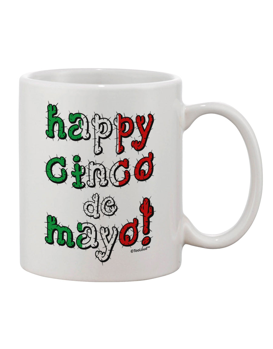 Cactus Design Printed 11 oz Coffee Mug - Perfect for Celebrating Cinco de Mayo! - TooLoud-11 OZ Coffee Mug-TooLoud-White-Davson Sales