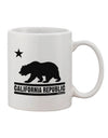 Cali Bear Printed 11 oz Coffee Mug - A Captivating California Republic Design by TooLoud-11 OZ Coffee Mug-TooLoud-White-Davson Sales