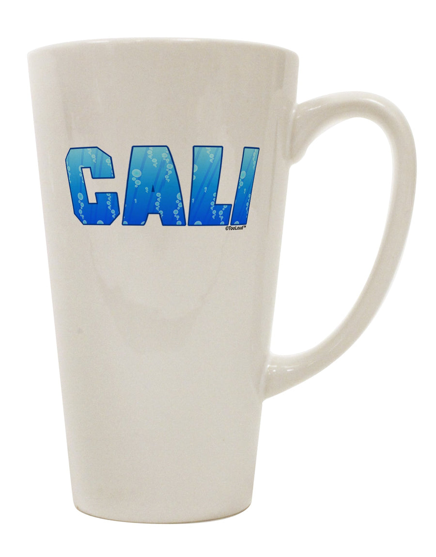 Cali Ocean Bubbles - Exquisite 16 Ounce Conical Latte Coffee Mug by TooLoud-Conical Latte Mug-TooLoud-White-Davson Sales