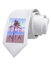 California Beach Filter Printed White Necktie