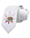 California Bear Leaf Design Printed White Necktie by TooLoud