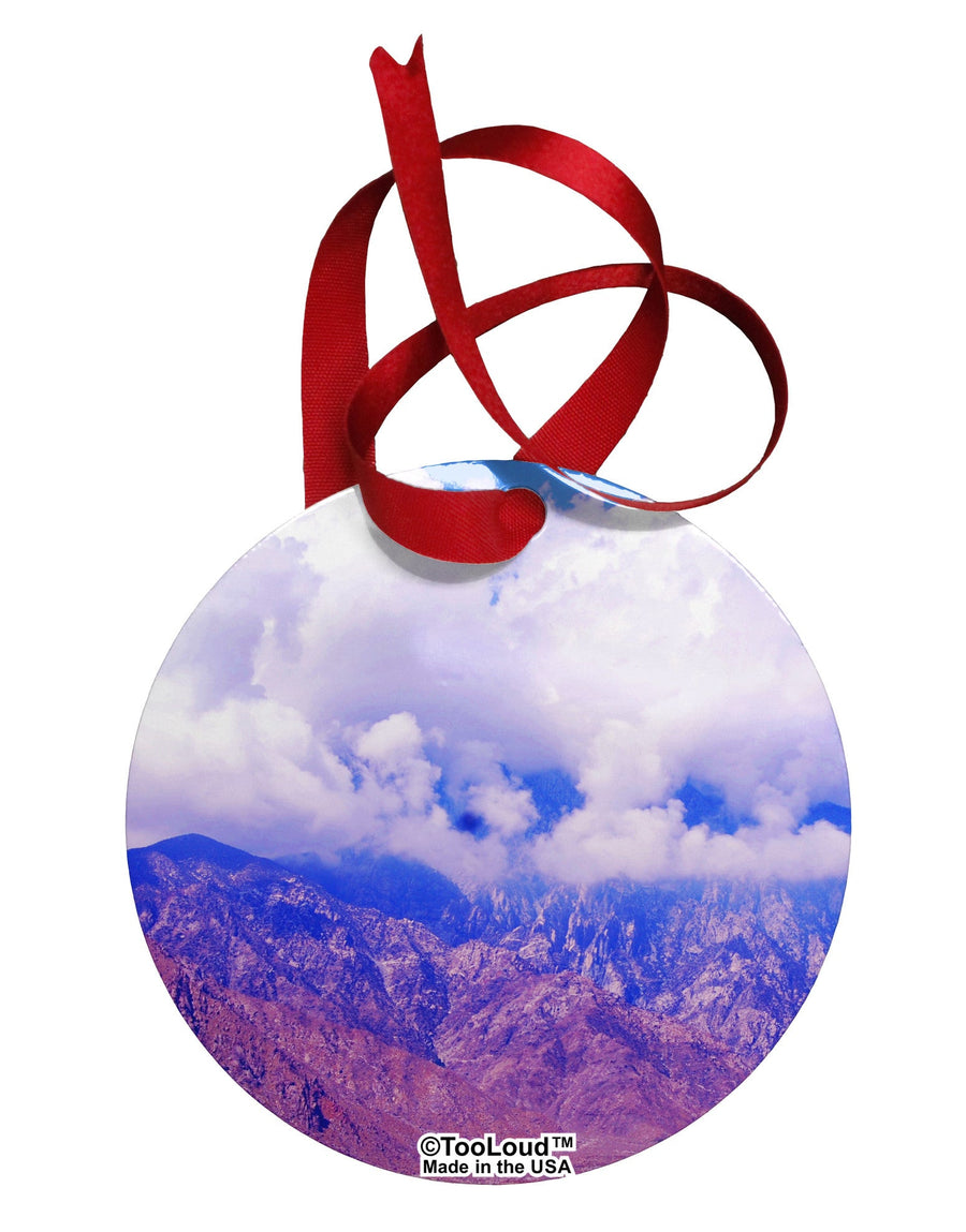 California Mountainscape Circular Metal Ornament All Over Print-Ornament-TooLoud-White-Davson Sales