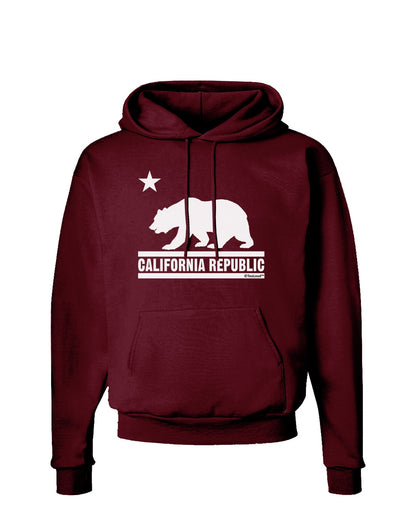 California Republic Design - Cali Bear Dark Hoodie Sweatshirt by TooLoud-Hoodie-TooLoud-Maroon-Small-Davson Sales