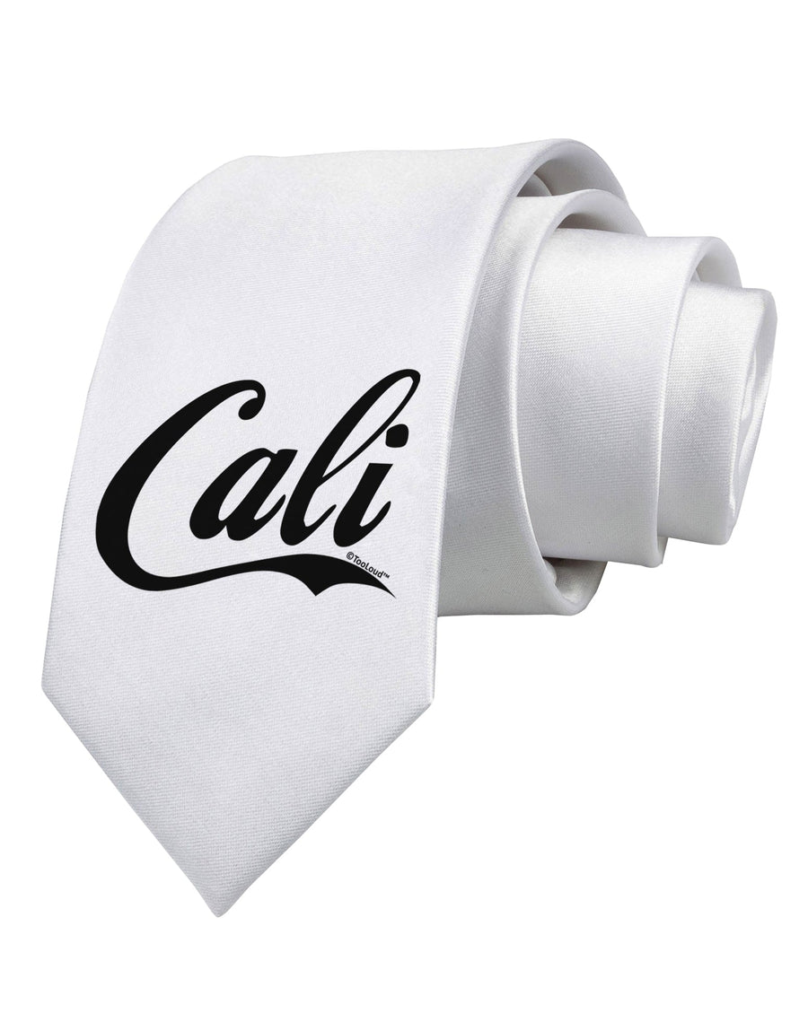 California Republic Design - Cali Printed White Necktie by TooLoud