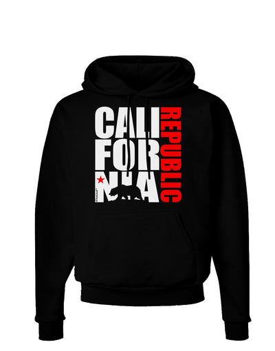 California Republic Design - California Red Star and Bear Dark Hoodie Sweatshirt by TooLoud-Hoodie-TooLoud-Black-Small-Davson Sales