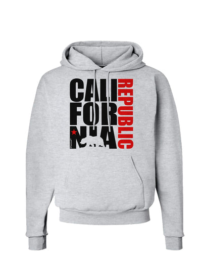 California Republic Design - California Red Star and Bear Hoodie Sweatshirt by TooLoud-Hoodie-TooLoud-AshGray-Small-Davson Sales