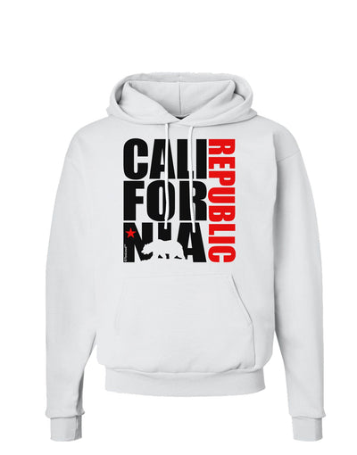 California Republic Design - California Red Star and Bear Hoodie Sweatshirt by TooLoud-Hoodie-TooLoud-White-Small-Davson Sales