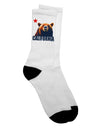 California Republic Design: Grizzly Bear and Star Adult Crew Socks - Exclusively by TooLoud-Socks-TooLoud-White-Ladies-4-6-Davson Sales