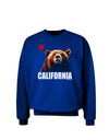 California Republic Design - Grizzly Bear and Star Adult Dark Sweatshirt by TooLoud-Sweatshirts-TooLoud-Deep-Royal-Blue-Small-Davson Sales