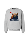 California Republic Design - Grizzly Bear and Star Sweatshirt by TooLoud-Sweatshirts-TooLoud-AshGray-Small-Davson Sales