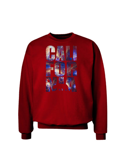 California Republic Design - Space Nebula Print Adult Dark Sweatshirt by TooLoud-Sweatshirts-TooLoud-Deep-Red-Small-Davson Sales